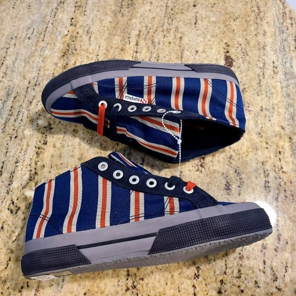 Superga Blue red beige Stripe Sneakers Size 37 Youth US Size 5 S009YVO - Picture 8 of 12